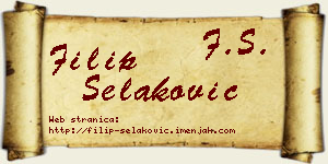 Filip Selaković vizit kartica